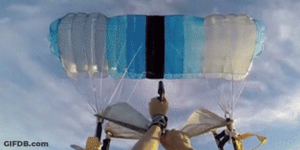 Parachute On Fire Flying GIF