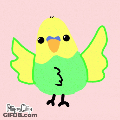 Parakeet With Number 3 GIF