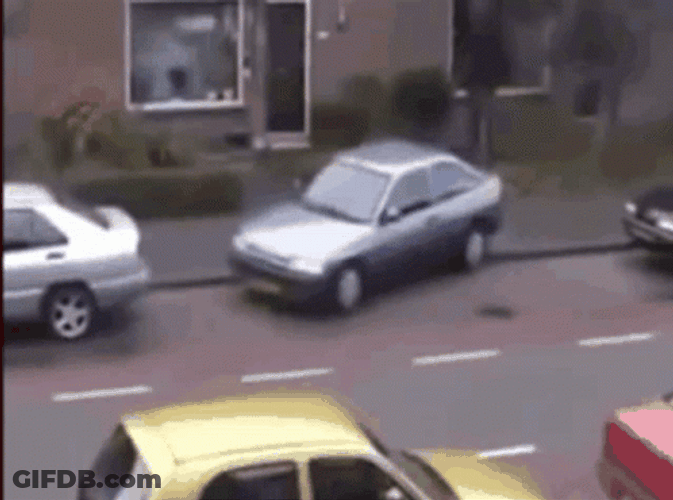 Parallel Parking Bumping Other Car GIF