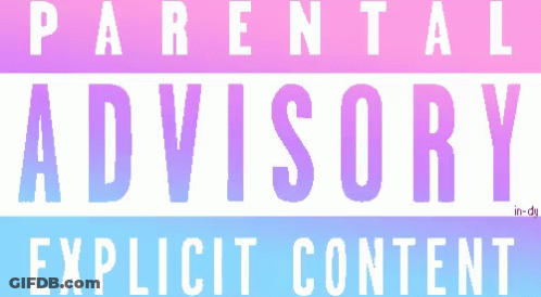 Parental Advisory Explicit Content In Pink And Blue GIF