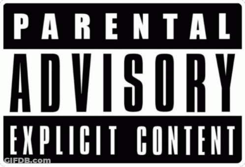 Parental Advisory Sign With Girl GIF