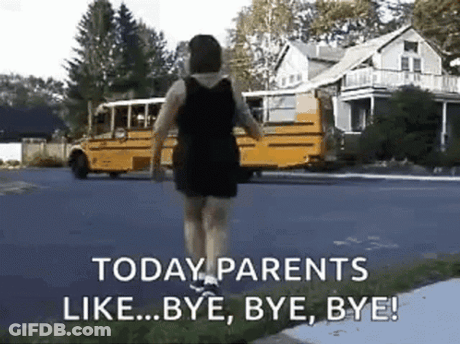 Parents Are Happy It's Back To School GIF