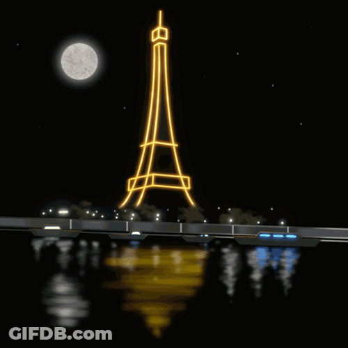 Paris Eiffel Tower Glow At Night GIF