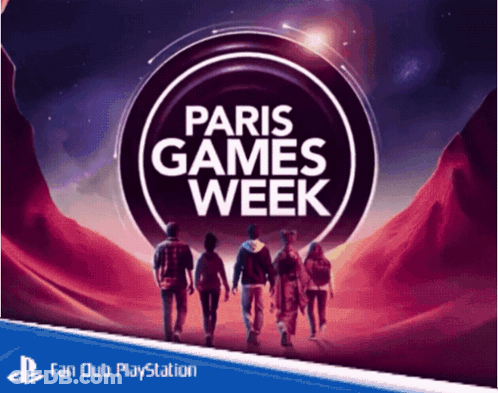 Paris Games Week Poster People Walking GIF