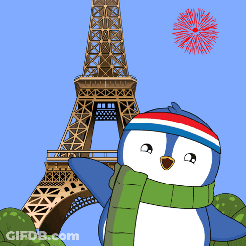 Paris Olympics 2024 Penguin Waving GIF