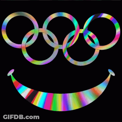 Paris Olympics 2024 Rainbow Color Logo GIF