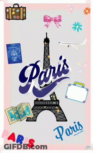 Paris Poster With Eiffel Tower GIF