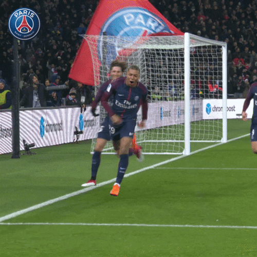 Paris Saint-Germain Kylian Mbappe Iconic Knee Slide GIF
