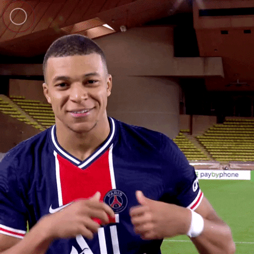 Paris Saint-Germain Player Kylian Mbappe Kissing Shirt GIF