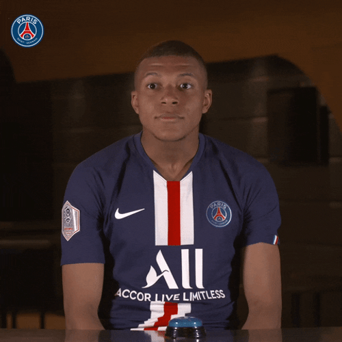 Paris Saint-Germain Player Kylian Mbappe Shocked Reaction GIF