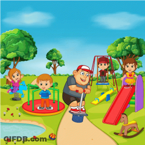 Park Children Playground Vector Art GIF