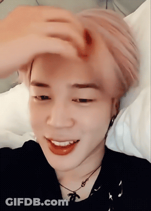 Park Jimin Pink Hair Flip GIF