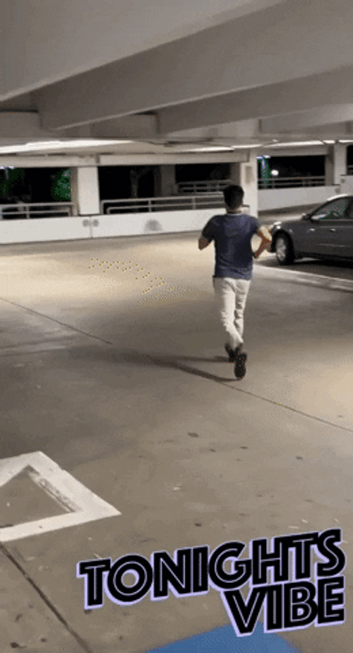 Parking Lot Man Speed Walking GIF