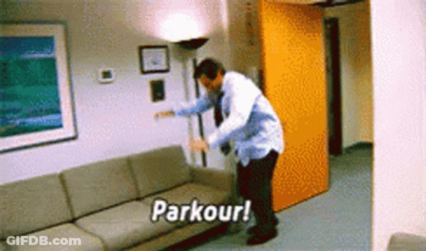 Parkour In The Sofa GIF
