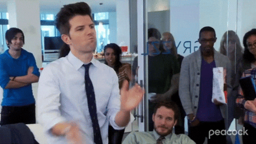 Parks And Rec Adam Scott Punching GIF