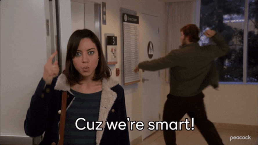 Parks And Rec Aubre Plaza Cuz Were Smart GIF