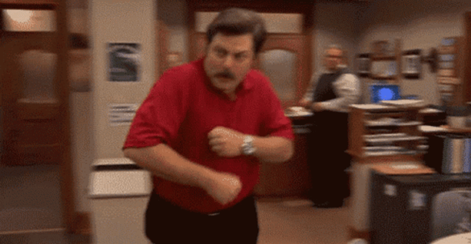 Parks And Rec Ron Dancing GIF