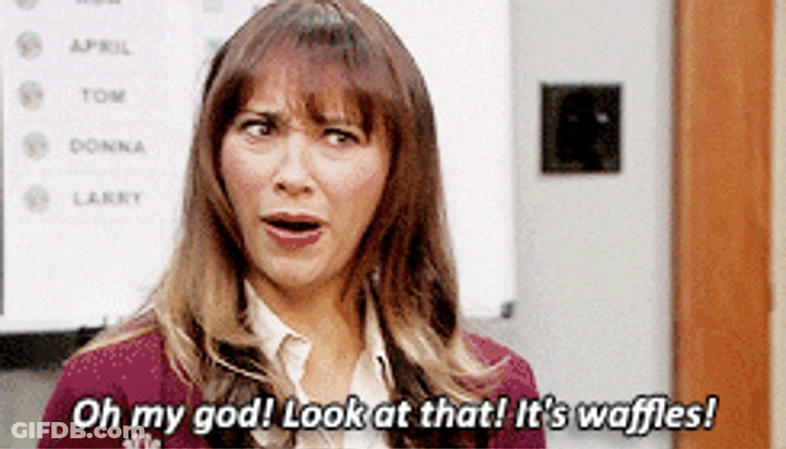 Parks And Recreation Ann Perkins Holding Waffles GIF