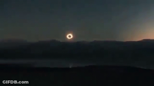 Partial Eclipse Of Sun Over Lake GIF