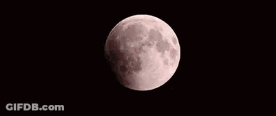 Partial Lunar Eclipse With Red Moon GIF