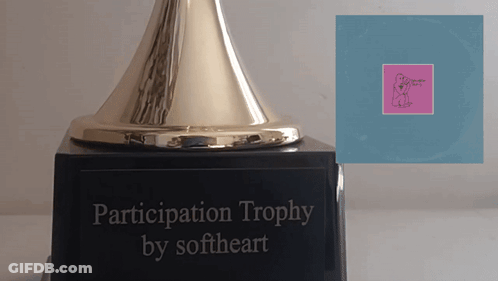 Participation Trophy On Blue Base GIF