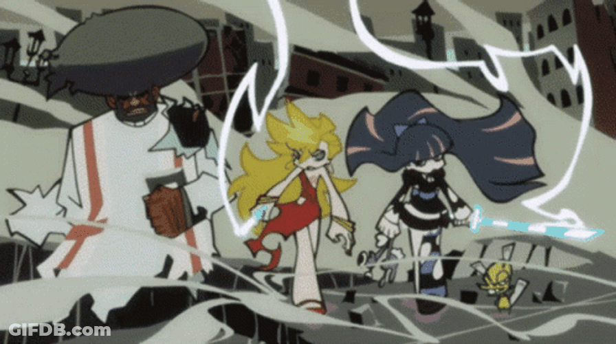 Party And Stocking Fighting With Gartbelt GIF