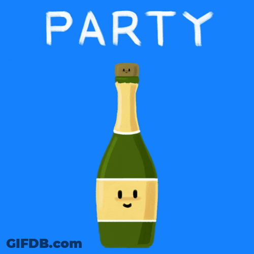Party Drinking Happy Birthday Champagne  Overflow GIF