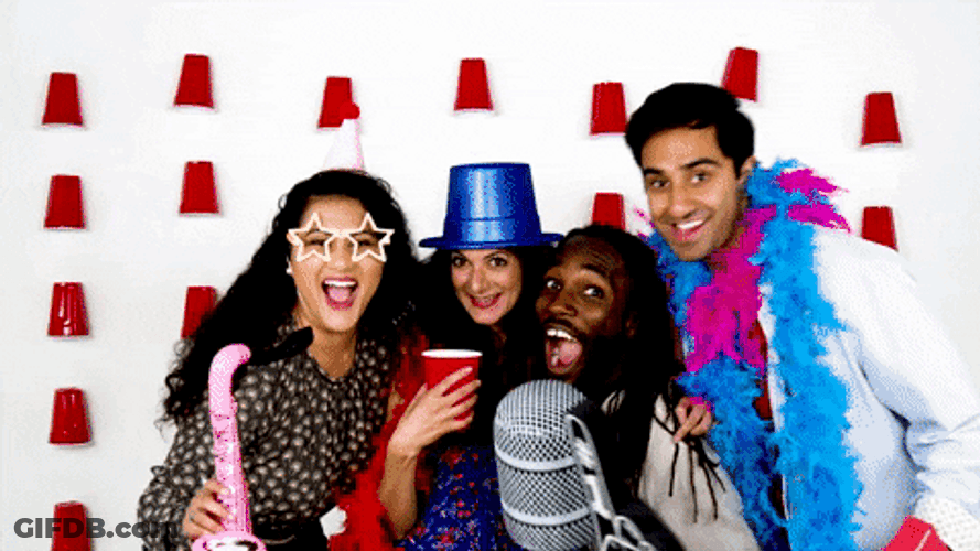 Party Friends Red Cup Photoshoot GIF