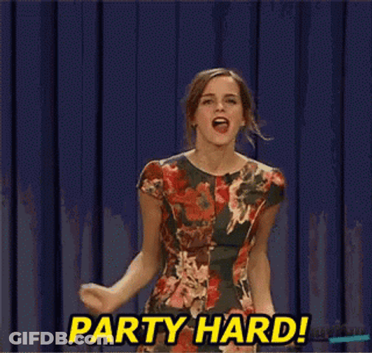 Party Hard Emma Watson Doing Her Party Dance GIF