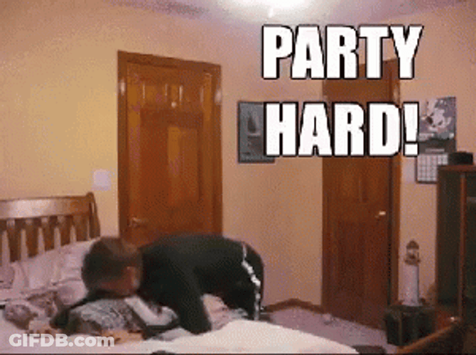 Party Hard Head Bang Meme GIF