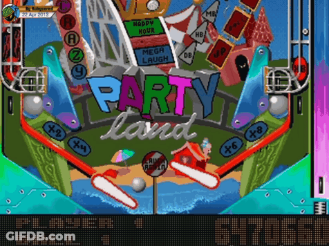 Party Land Playing On Computer GIF