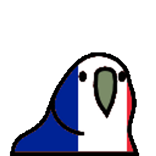 Party Parrot Wagging Head Flag Of France GIF