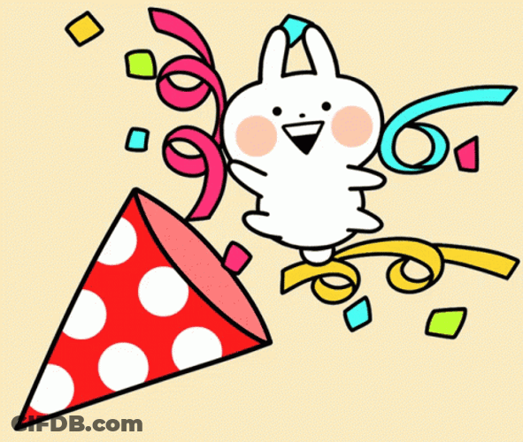 Party Popper Excited Usagyuuun GIF