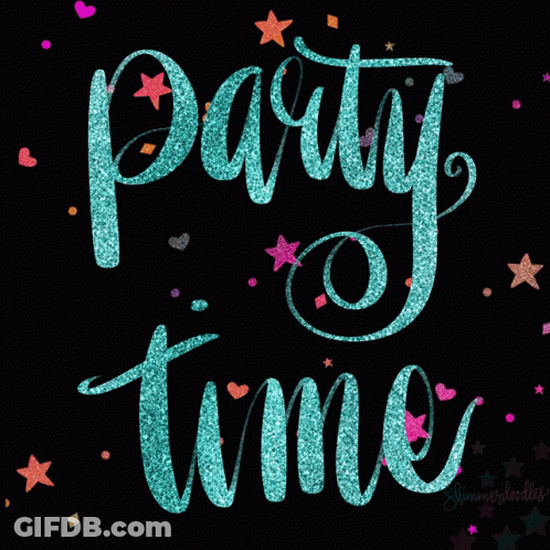 Party Time Blue Glitter GIF
