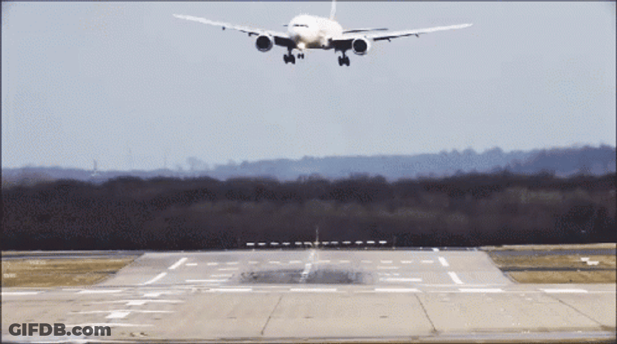 Passenger Plane Hard Landed GIF