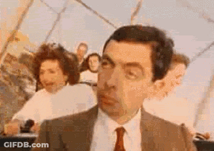 Passing Out Mr Bean Rollercoaster GIF