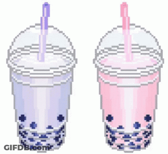 Pastel Boba Tea Pixels GIF