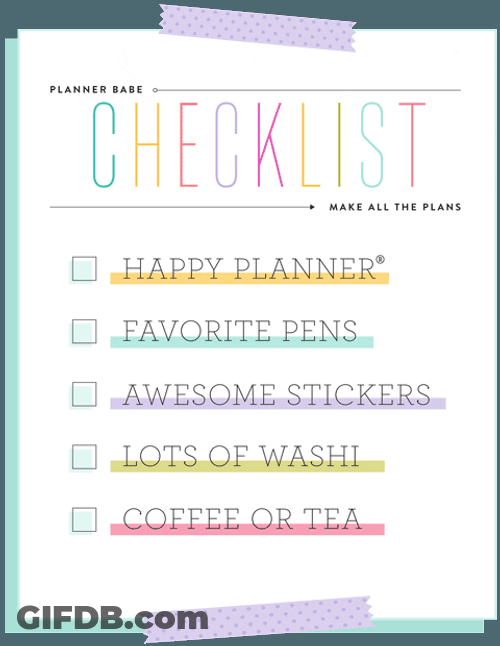 Pastel Colored Checklist Planning GIF