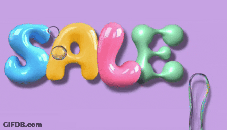 Pastel Colored Slime Sale Word GIF