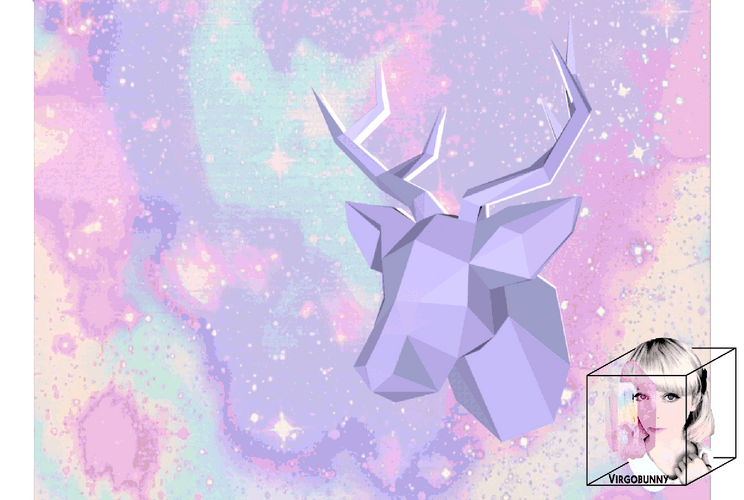 Pastel Geometric Deer Head GIF