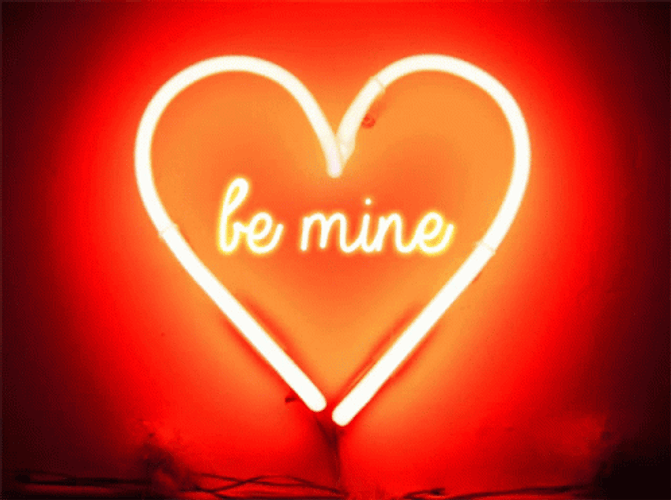 Pastel Orange Aesthetic Be MIne Neon Light GIF