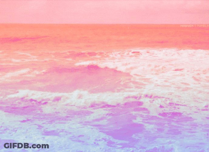 Pastel Orange Aesthetic  Beach Waves GIF