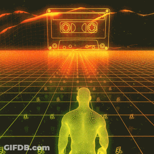 Pastel Orange Aesthetic Retro Portal GIF