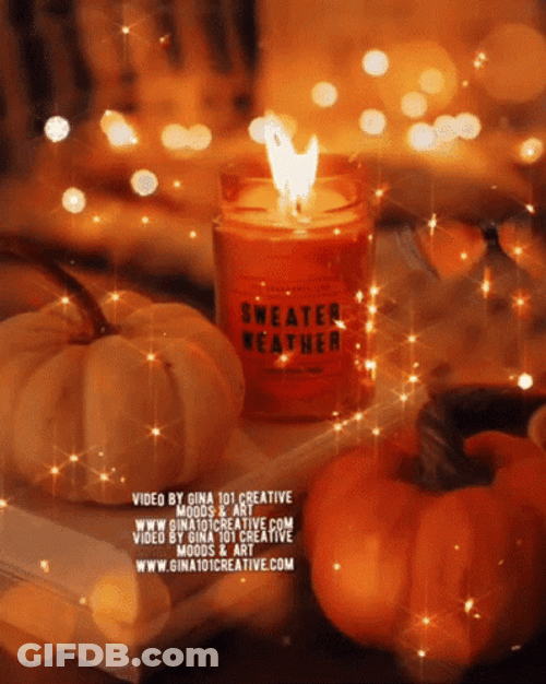 Pastel Orange Aesthetic Sparkling Candle Light GIF