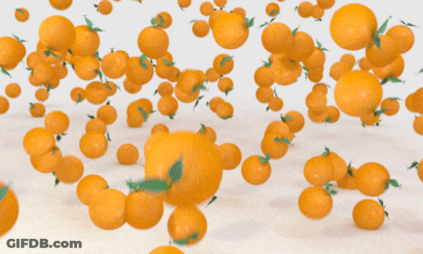 Pastel Orange Fruits Rolling Aesthetic GIF