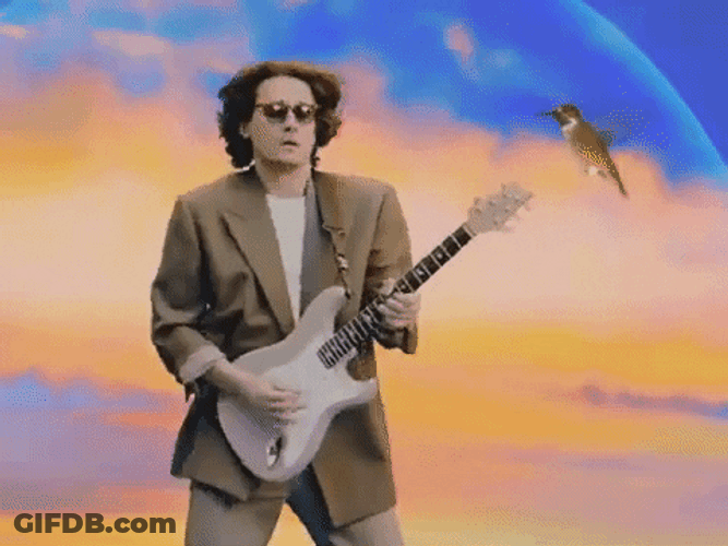 Pastel Orange Sky Guitar Aesthetic GIF