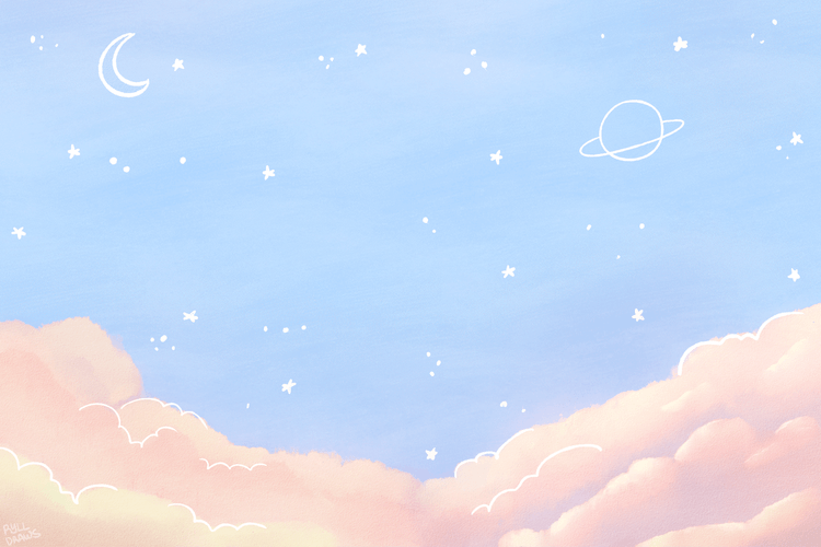 Pastel Starry Clouds GIF