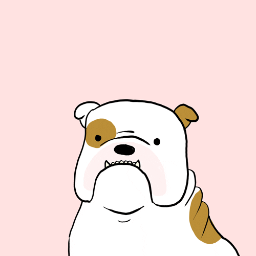 Pastel Tired Bulldog GIF