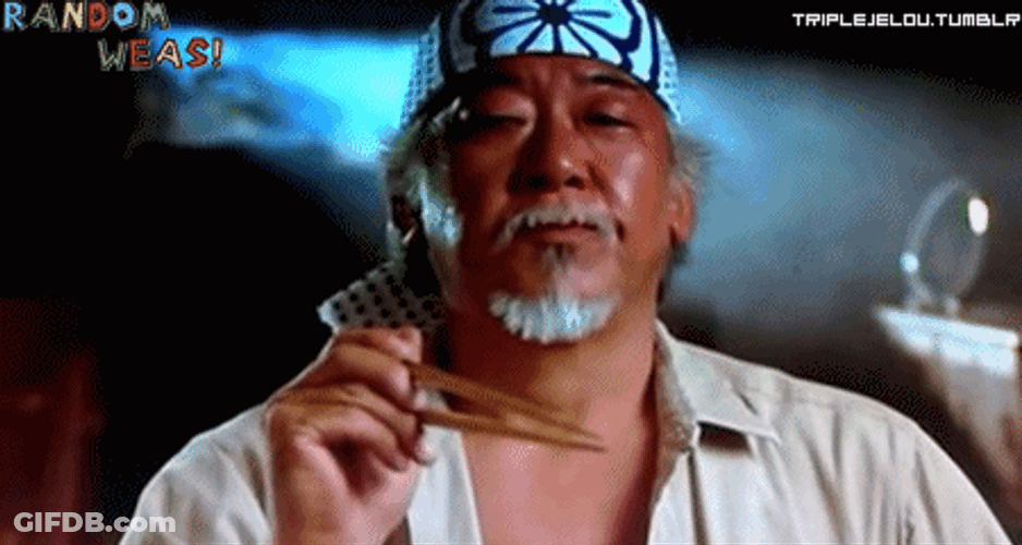 Pat Morita Karate Kid GIF