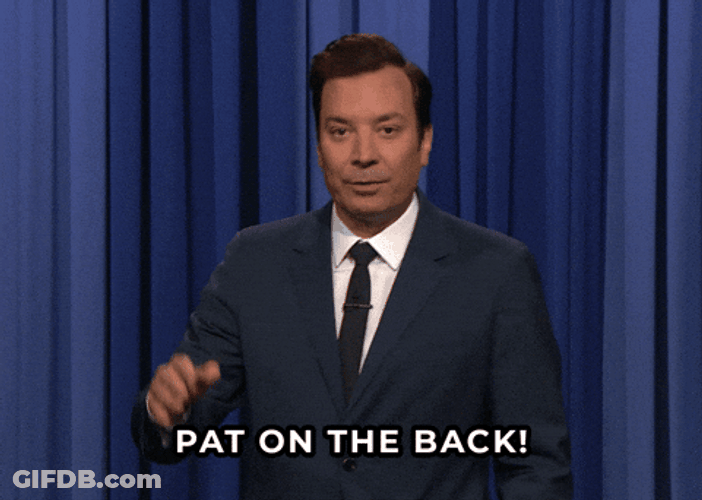 Pat Myself On The Back Jimmy Fallon Instruction GIF